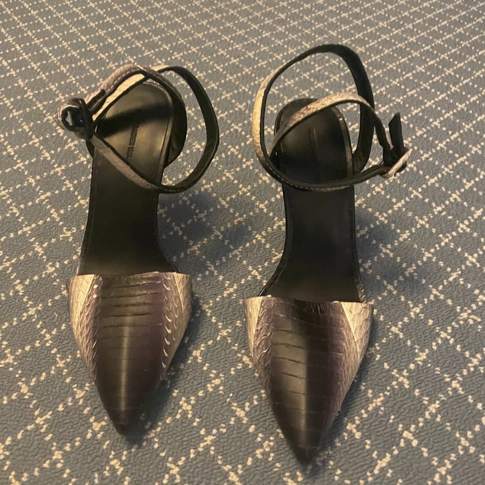 Alexander Wang Leather Pumps  - Black and White Lizard